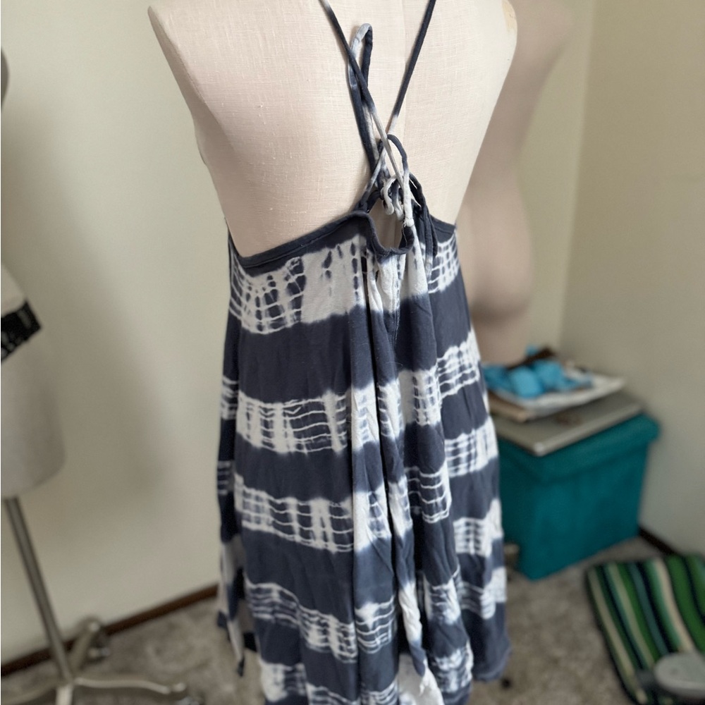 We The Free Blue and White Halter Sundress